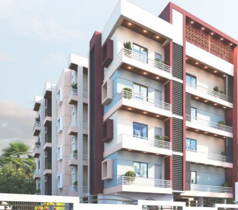 Parvati Enclave elevation with gated entrance